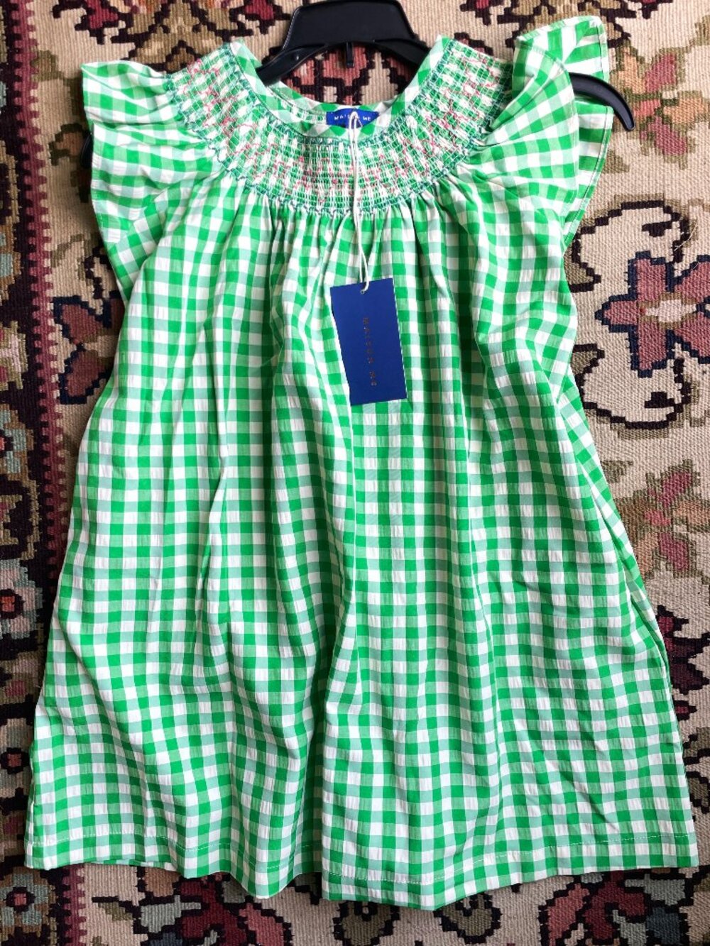 NWT smocked Maison Me checkered dress